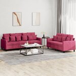 vidaXL Ensemble de canapés 2 Pièces avec coussins Rouge bordeaux Velours