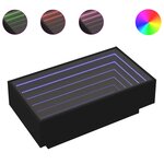 vidaXL Table basse avec LED noir 90x50x30 cm bois d'ingénierie