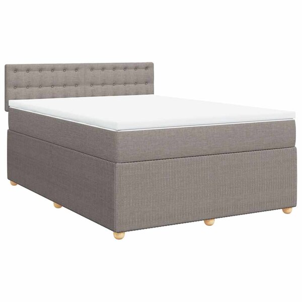 vidaXL Sommier à lattes de lit avec matelas Taupe 140x190 cm Tissu
