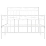 vidaXL Cadre de lit métal sans matelas et pied de lit blanc 107x203 cm