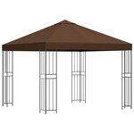 vidaXL Pavillon 3 x 3 m Marron Polyester et Acier 190 gsm
