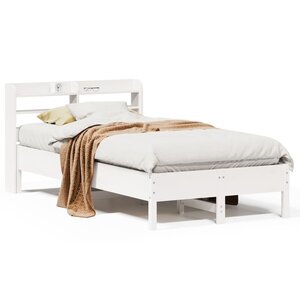 vidaXL Cadre de lit sans matelas blanc 90x190 cm bois de pin massif