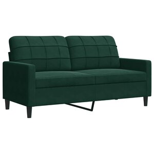 vidaXL Canapé à 2 places Vert foncé 140 cm Velours