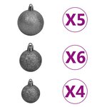 vidaXL Arbre de Noël artificiel pré-éclairé/boules 120 cm 230 branches