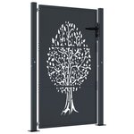 vidaXL Portail de jardin anthracite 105x130cm acier conception d'arbre