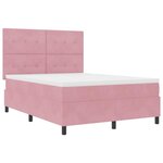 vidaXL Lit à ressorts avec matelas Rose 140 x 190 cm Velours