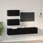 vidaXL Ensemble meuble TV 4 Pièces Chêne noir 80 x 30 x 30 cm