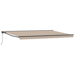 vidaXL Auvent Rétractable Beige 500x300 cm tissu