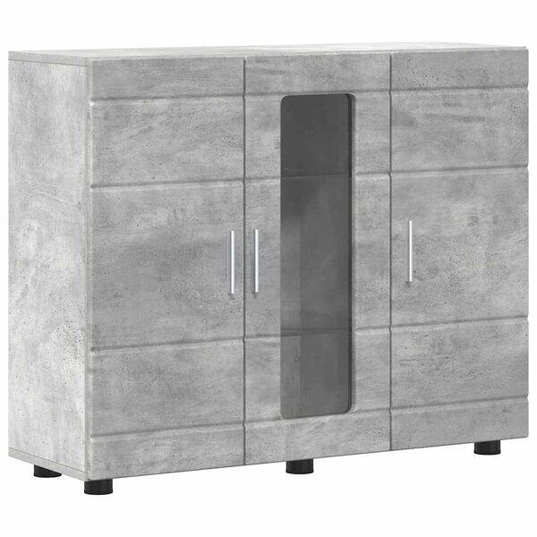 vidaXL Buffet Gris béton 55 5 x 29 x 100 cm Bois d'ingénierie