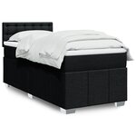 vidaXL Sommier à lattes de lit avec matelas Noir 90x190 cm Tissu