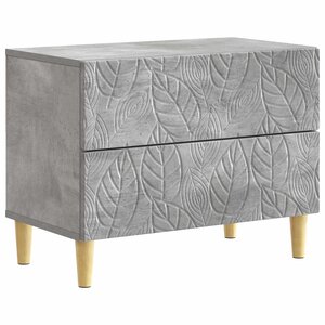 vidaXL Table de chevet Gris béton 62 x 34 5 x 48 cm Bois d'ingénierie