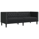 vidaXL Ensemble de canapé Chesterfield 3 Pièces noir similicuir