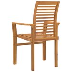 vidaXL Chaise de jardin empilable 4 Pièces en bois massif de teck