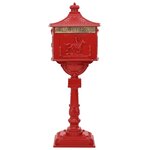 vidaXL Boîte aux Lettres Debout avec porte Rouge 42 5 x 29 5 x 117 cm