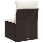 vidaXL Canapé de jardin sans accoudoirs coussins brun résine tressée