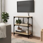 vidaXL Bibliothèque Chêne Sonoma 60x33x70 5 cm Bois d'ingénierie acier