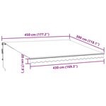vidaXL Auvent rétractable automatique bordeaux 450x300 cm