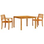 Set de jardin 3 pièces en bois massif d'acacia