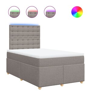 vidaXL Sommier à lattes de lit avec matelas Taupe 120x200 cm Tissu