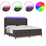 vidaXL Lit à ressorts avec matelas Marron foncé 200 x 200 cm tissu