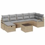 vidaXL Ensemble de Canapés avec coussin Beige et Gris clair polyrotin
