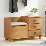 vidaXL Banc de Rangement d'Entrée 'ASKIM'Marron 100x39x62 cm Bois Massif Pin