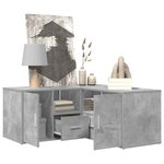 vidaXL Armoire d'angle gris béton 160x40x45 cm bois d’ingénierie