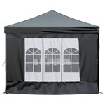 vidaXL Tente de réception pliable avec parois Noir 3x6 m
