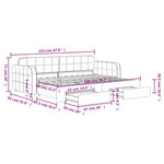 vidaXL Lit de jour avec gigogne et tiroirs sans matelas rose 80x200 cm