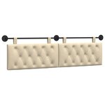 vidaXL Tête de lit suspendue Crème Tissu