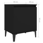 vidaXL Table de chevet avec pieds en métal noir 40x30x50 cm