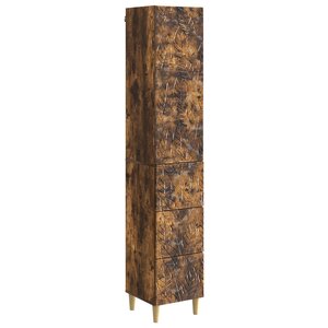 vidaXL Ensemble de Meubles 2 Pièces Chêne fumé 33 x 34 5 x 90 cm