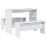 vidaXL Ensemble table à manger et bancs 3 Pièces bois d'ingénierie