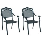 Chaises de jardin vidaXL 2 pièces en aluminium vert