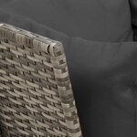 vidaXL Ensemble à manger jardin 4Pièces et coussins Gris Résine tressée