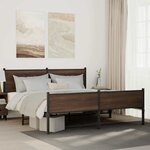 vidaXL Cadre de lit en métal sans matelas chêne marron 180x200 cm