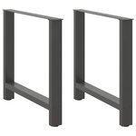 vidaXL Pieds de table à manger Anthracite 2 pièces 80 x (72-73) cm Acier