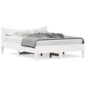 vidaXL Cadre de lit sans matelas blanc 140x190 cm bois de pin massif