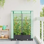 vidaXL Jardinière surélevée avec housse aspect rotin 80x40x123 cm