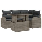 vidaXL Ensemble de sofa de jardin de 5 pièces avec coussins gris en poly rotin