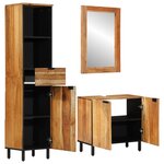 vidaXL Ensemble de meubles de salle de bain 3 pièces en bois d'acacia naturel
