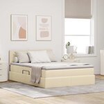 vidaXL Lit avec rangement et matelas avec matelas Crème 120 x 200 cm