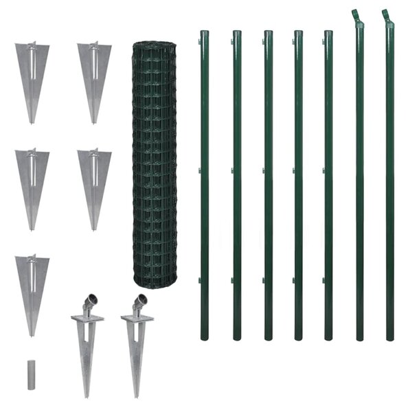 vidaXL Clôture euro Acier 10 x 1 5 m Vert