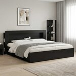 vidaXL Cabinet de Tête de Lit avec stockage Noir Bois d’ingénierie