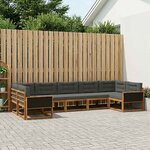 vidaXL Ensemble de canapés d'extérieur 7 Pièces Naturel et Anthracite