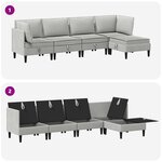 vidaXL Ensemble de meubles pour le salon 5 Pièces Gris clair Tissu