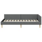 vidaXL Cadre de lit d'angle Gris foncé 80 x 200 cm tissu