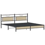 vidaXL Cadre de lit en métal sans matelas chêne sonoma 193x201 cm