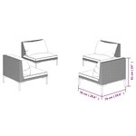 vidaXL Salon de jardin 4 Pièces avec coussins Résine tressée Gris foncé