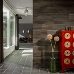 WallArt Planches d'aspect de bois Noir charbon